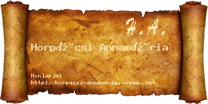 Horpácsi Annamária névjegykártya