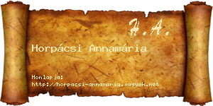 Horpácsi Annamária névjegykártya