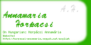 annamaria horpacsi business card